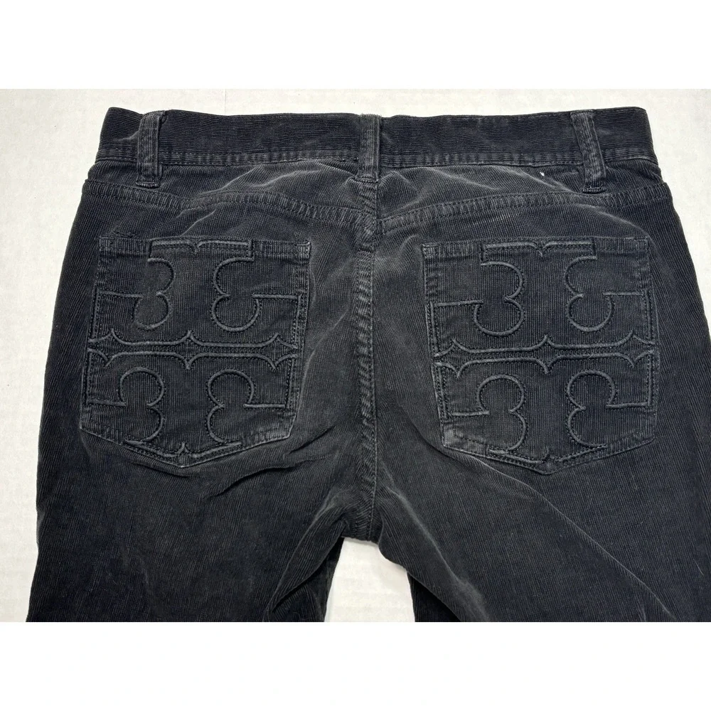 Tory‎ Burch Classic Tory Jean Black Corduroy Bootcut Womens 27 Stretch